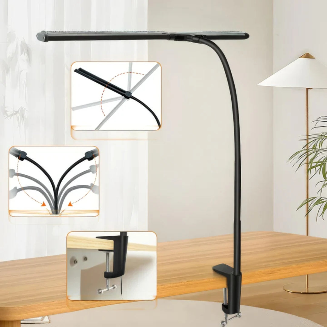 Bureaulamp - Dubbele LED Verlichting met Dimbare Helderheid - Lumitask