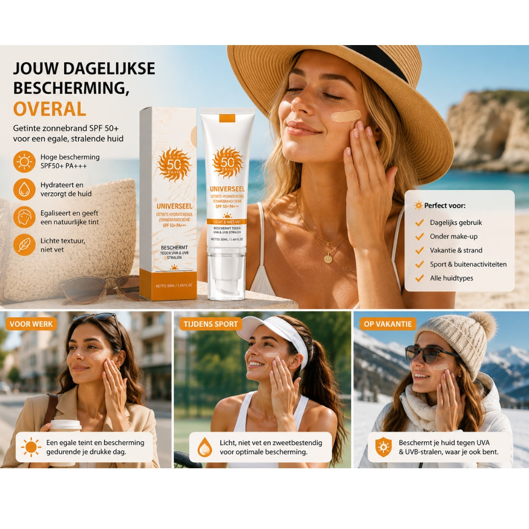 Zonnebrand - Getinte SPF50+ Hydraterende Dagcrème