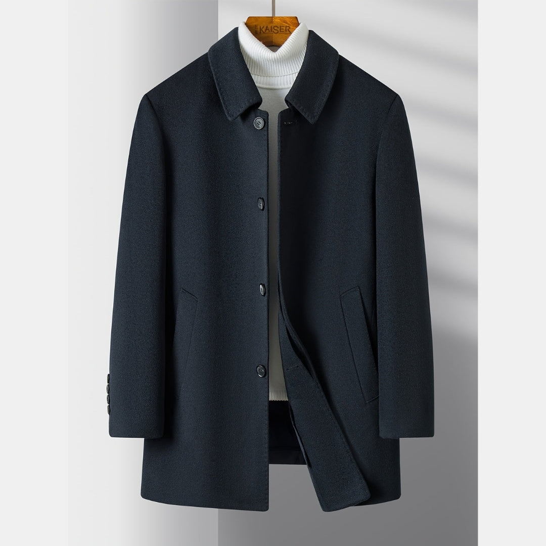 Wollen Blend Overjas Casual Middellang - Luxe Winterjas - Raverno