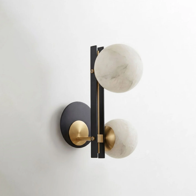 Wandlamp - Dubbele Spaanse Alabaster Bollen