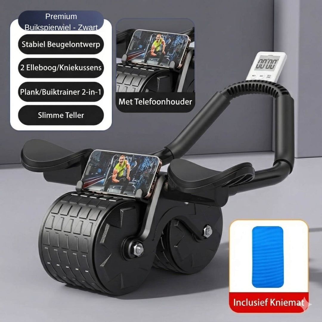 Buikspier Trainer - Abdominal Trainer Voor Thuis Fitness - AbWheel Pro
