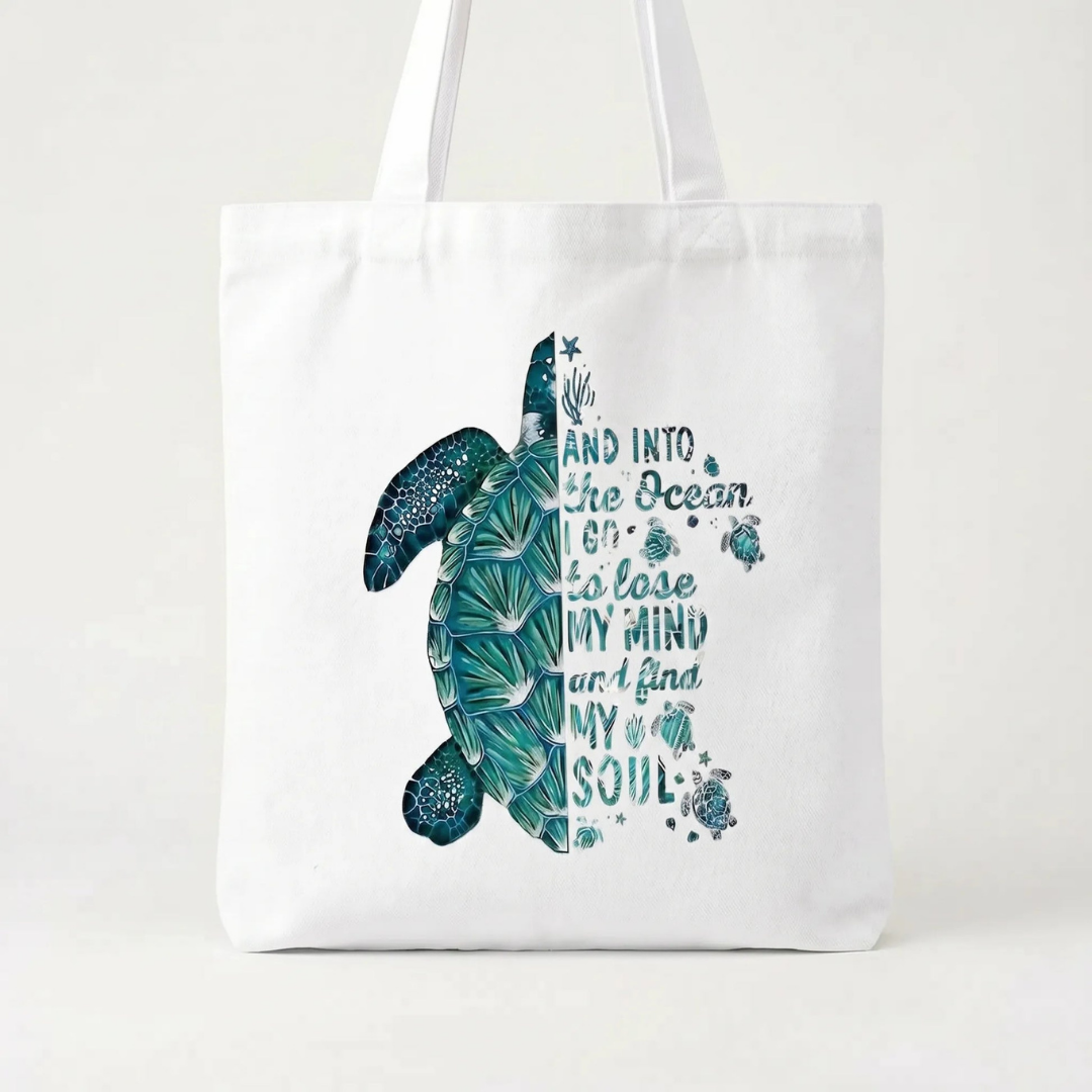 Bedrukte Casual Schoudertas Met Schildpad Print