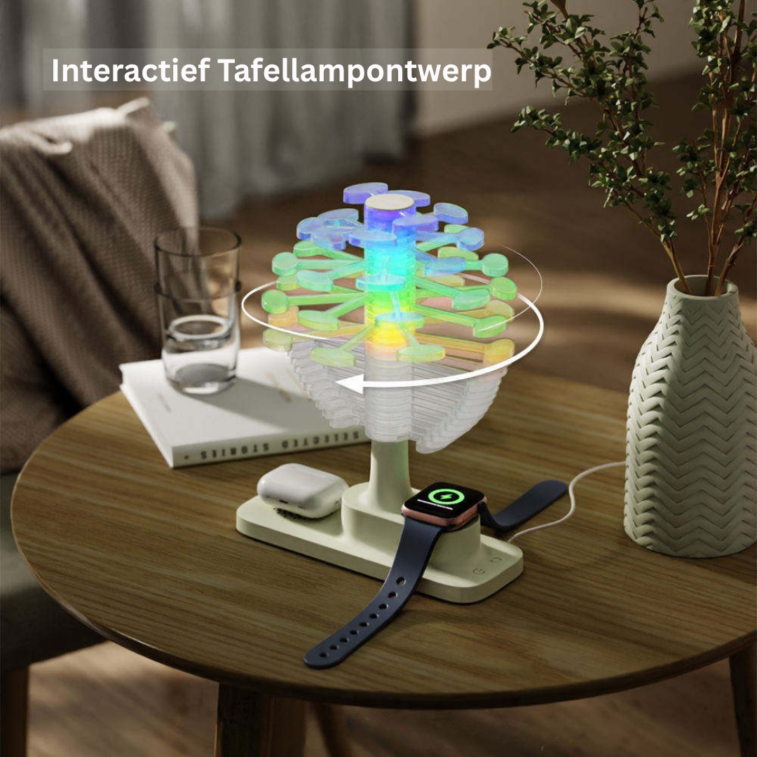 Spiraalboom Tafellamp met Draadloze Oplader