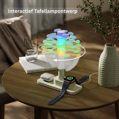 Spiraalboom Tafellamp met Draadloze Oplader