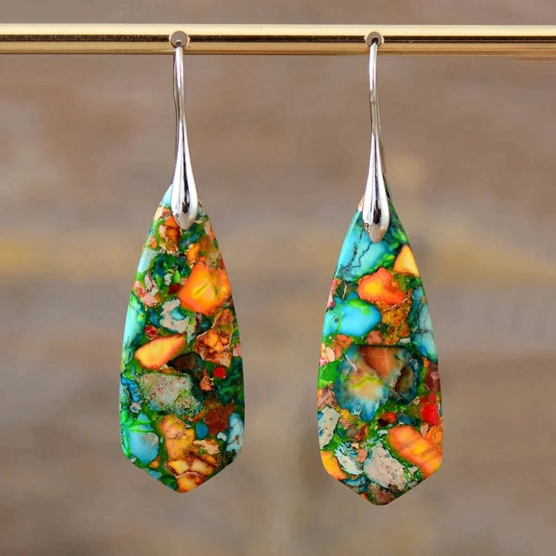 Kleurrijke Jasper Oorbellen - Elegant & Handgemaakt