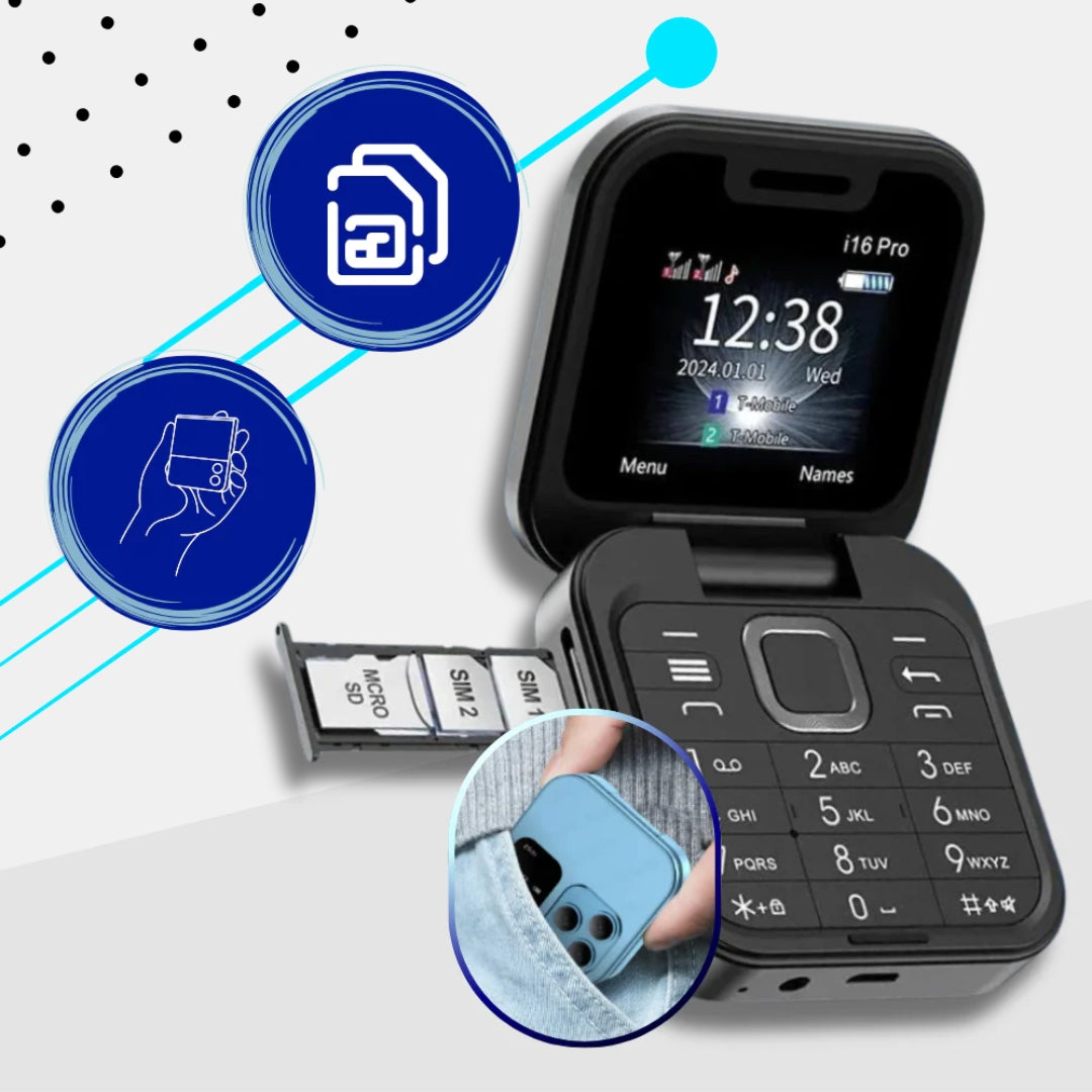 Klaptelefoon - Compacte Dual SIM Flip Phone - NovaFlip