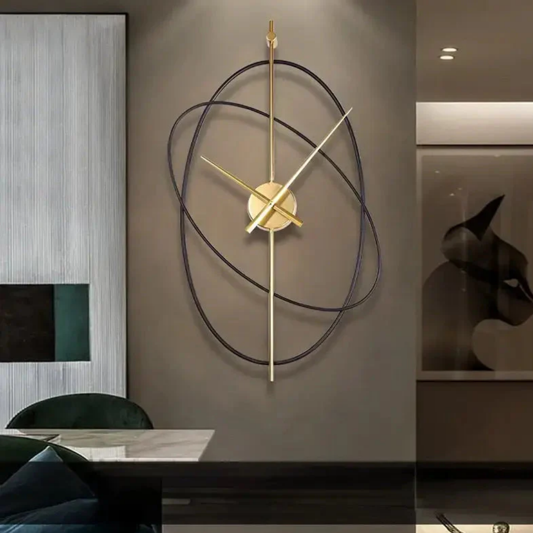 Wandklok - Minimalistisch Design met Gouden Wijzers