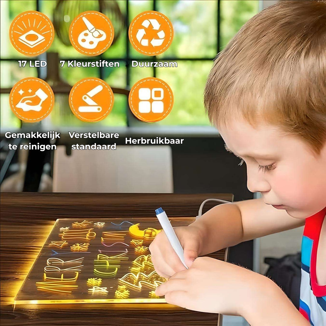 Teken Tablet - LED Tekenbord Met Lichtgevende Stiften