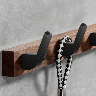 Kapstok - Zwart Houten Wandmodel