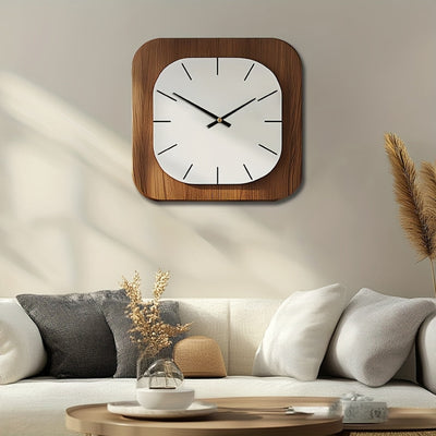MYHOME® - Vierkante Vintage Houtlook Wandklok