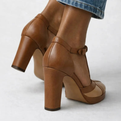 Ergonomiske Retro Pumps med Rem