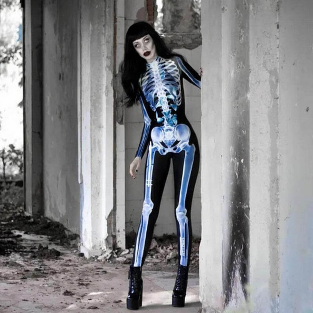 3D Skeletoutfit voor een Griezelige Halloween - Strakke Skeleton Bodysuit - SkullVibe