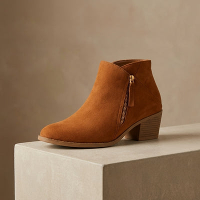 Orthopedische Enkellaarsjes - Elegant Comfort met Blokhak - Aurelia