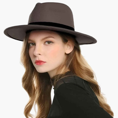 Fedora Hoed - Klassieke Wollen Hoed met Brede Rand