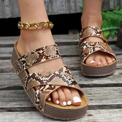 Orthopedische leren sandalen voor dames