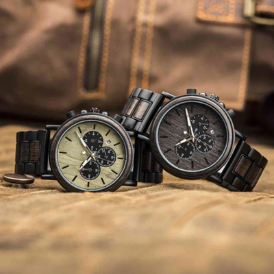 WoodTime Montre en Bois - Design Élégant et Multifonctionnel