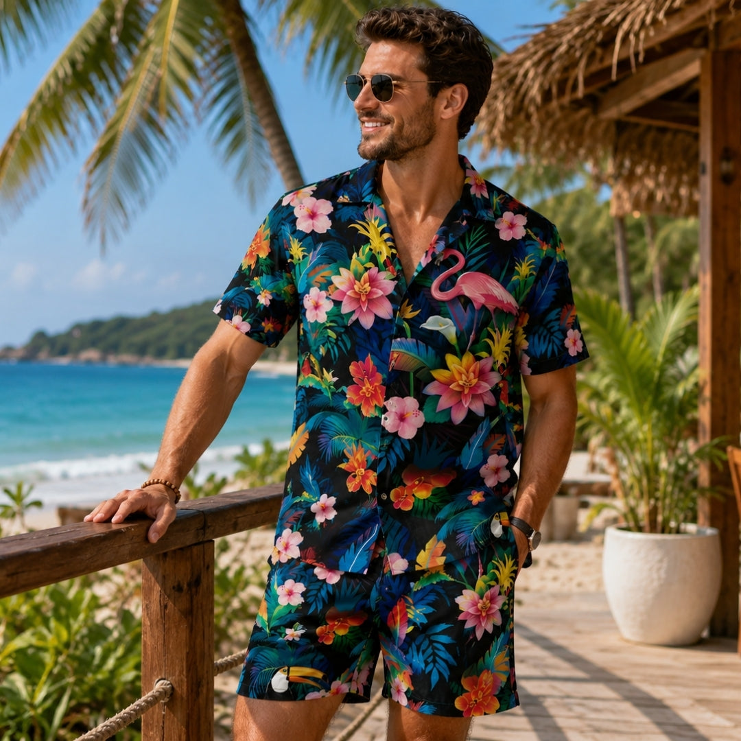 Zomer Kleding Set - Tweedelige Outfit met Flamingoprint