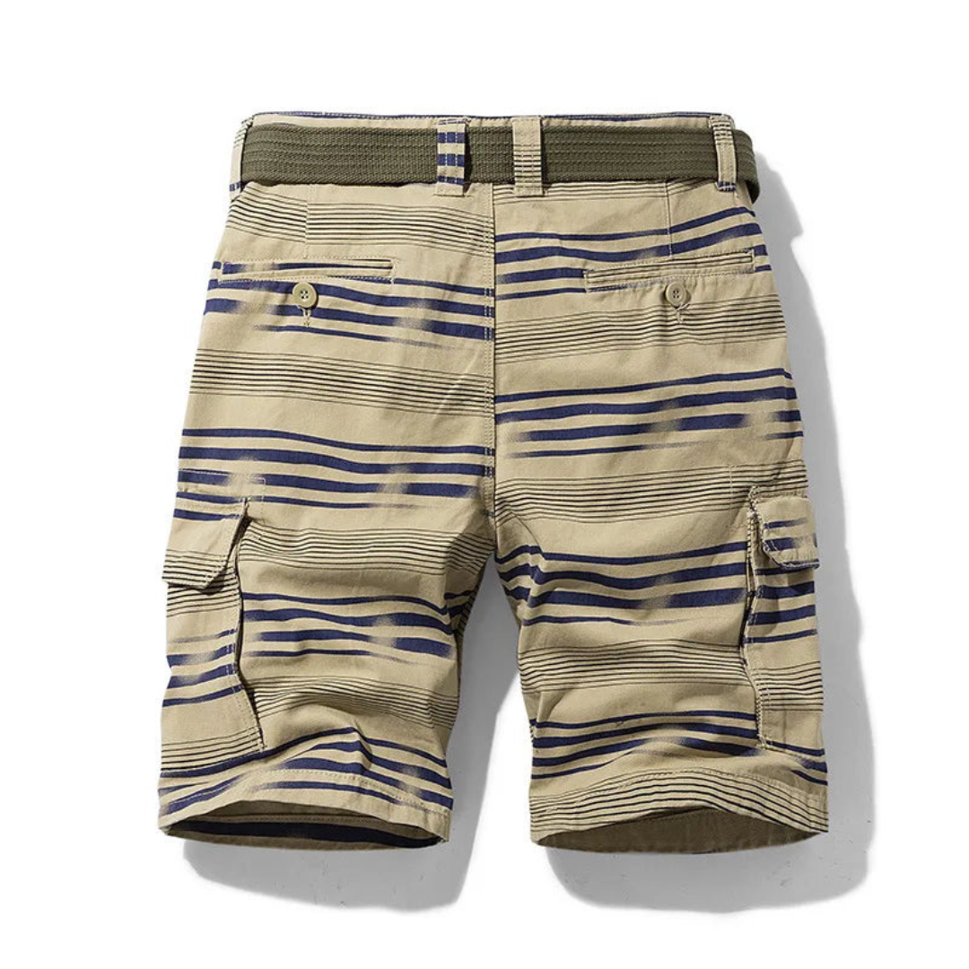 Cargo Shorts - Lichtgewicht Gestreept Design met Meerdere Zakken - AeroTrail