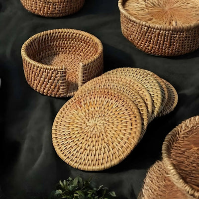 Onderzetters - Bamboe Onderzetter Set met Houder - NatureNest