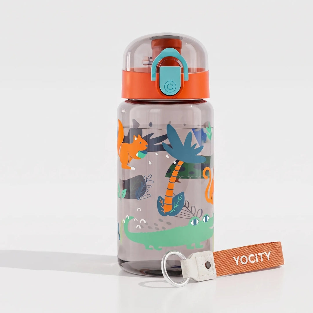 Drinkfles - Transparant met Vrolijke Cartoonprint