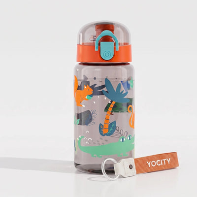 Drinkfles - Transparant met Vrolijke Cartoonprint
