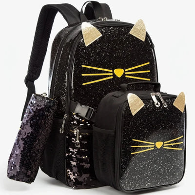 Schooltas Set - 3-Delig Met Kattenprint - Myew