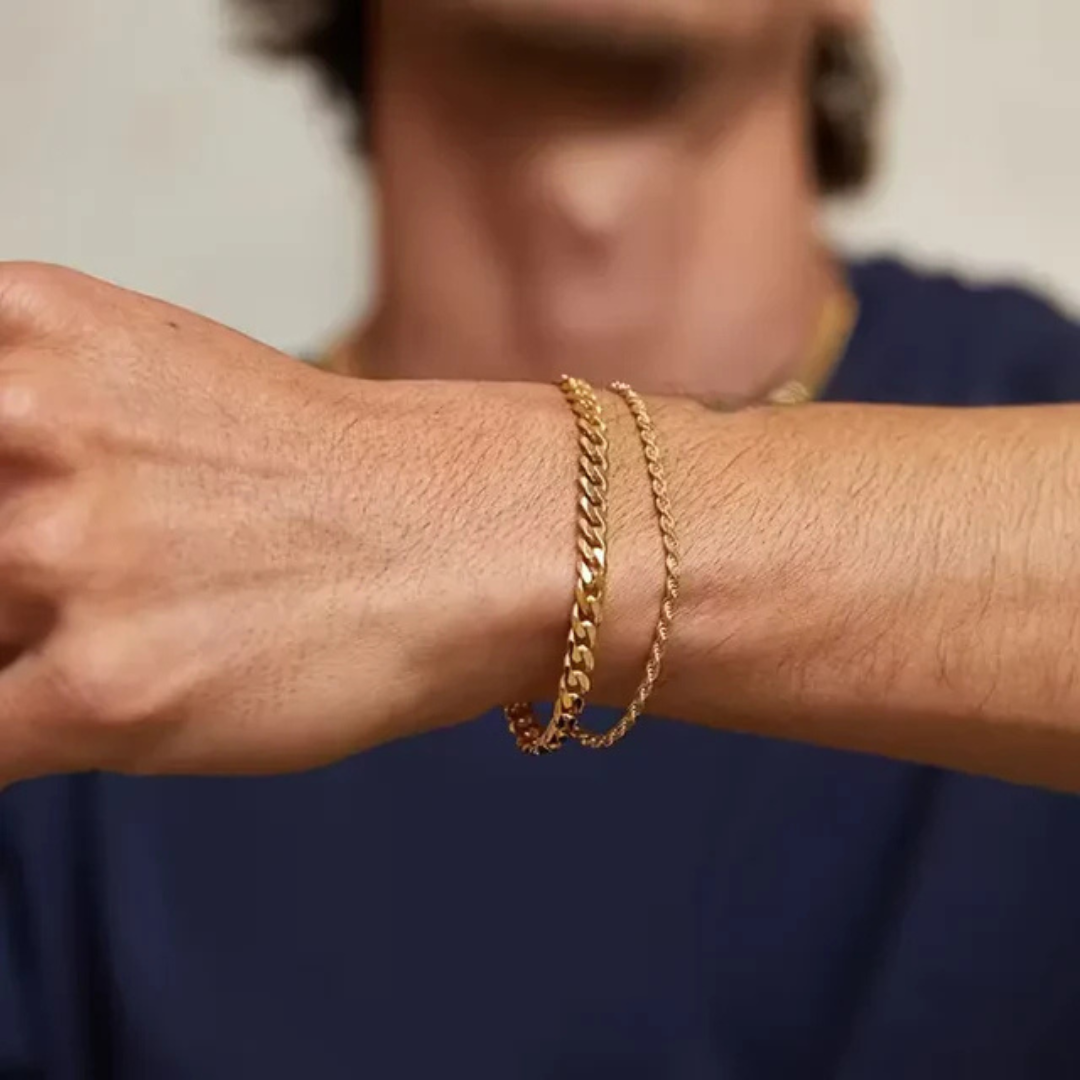 Armbanden Set - Cuban Link en Rope Chain Set - GoldVibe