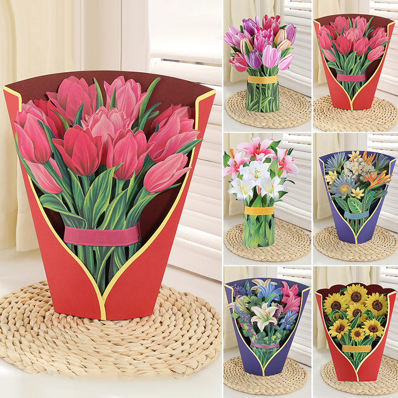 Pop Up Bloem Boeket met Wenskaart
