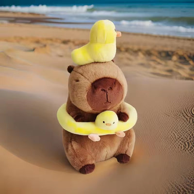 Capybara Knuffel - Grote Knuffel met Eenden Zwemband
