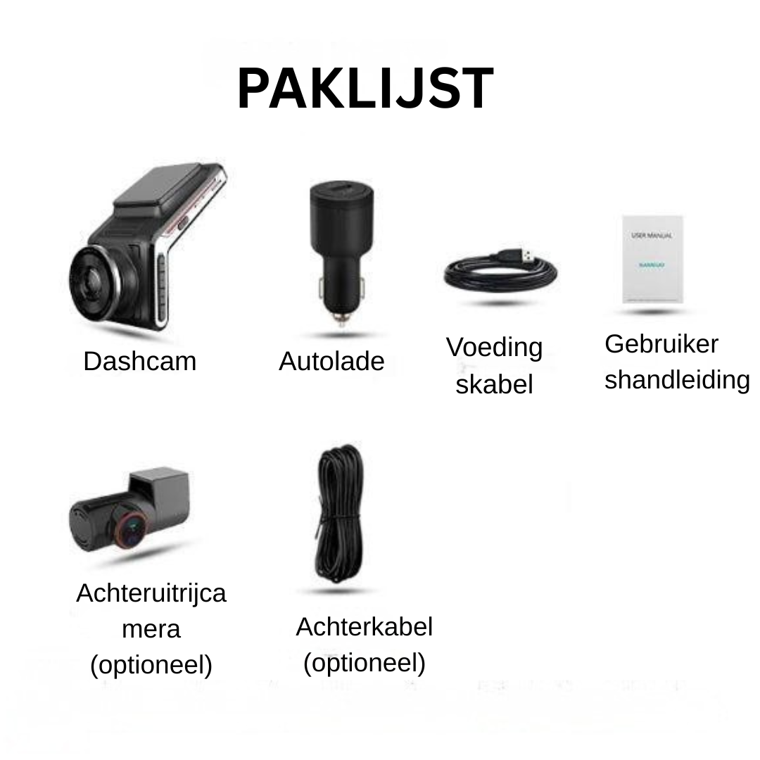 Dashcam - 4K Dual Camera met Nachtzicht en Parkeerbewaking - DriveGuard