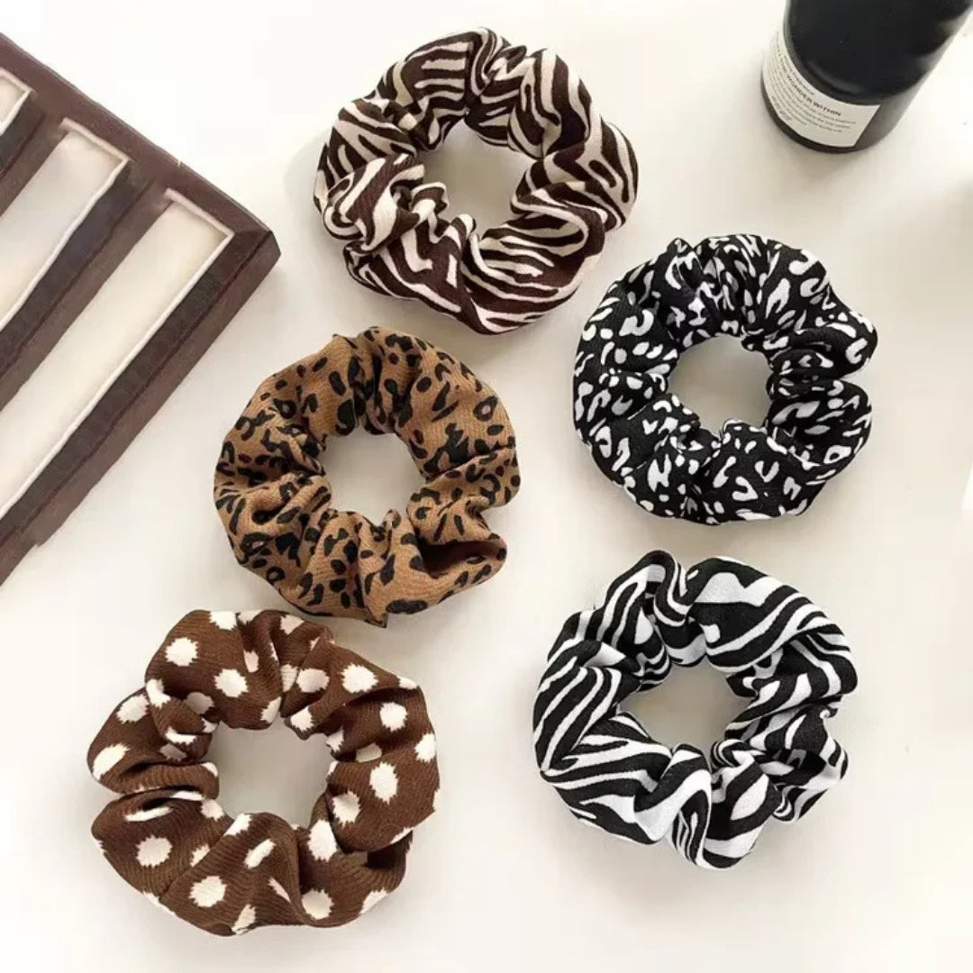 Scrunchies - Set van 5 Dierenprint Scrunchies - WildCharm