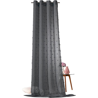 Gordijnen - Boho Linnenlook met Pompons - 245 x 135cm