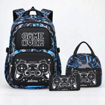 Complete 3-Delige Gaming Schooltas Set - GAME OVER