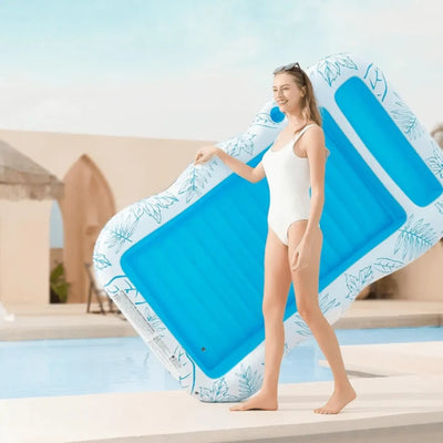 Zonnebed - Opblaasbare Lounger met Bekerhouder - AquaLaze