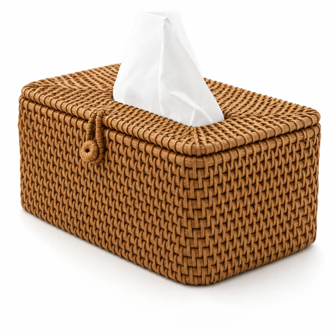 Tissue box - Decoratieve Tissuehouder met Rotan Look
