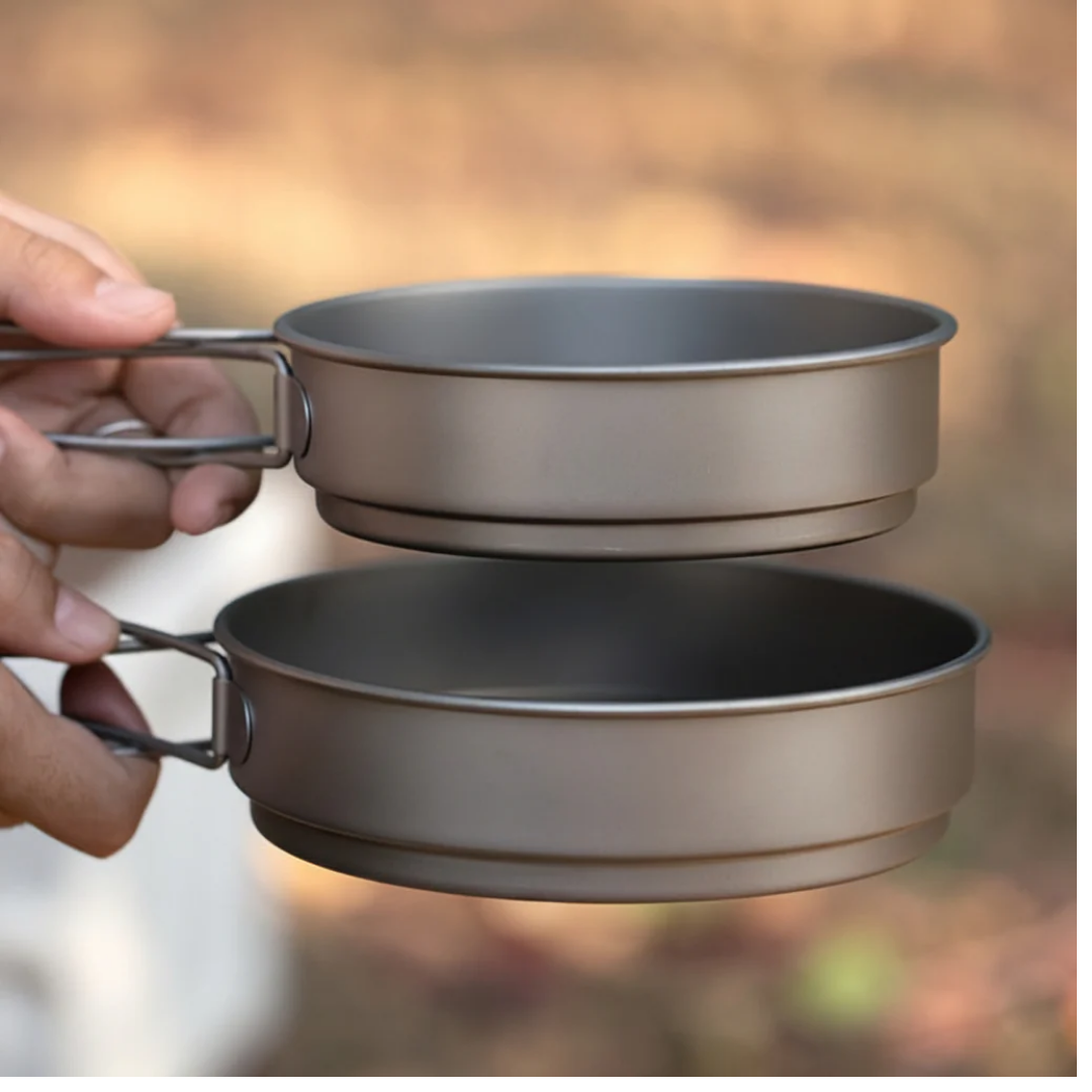 Camping pannenset - RVS Kookpannen set voor kamperen en outdoor koken