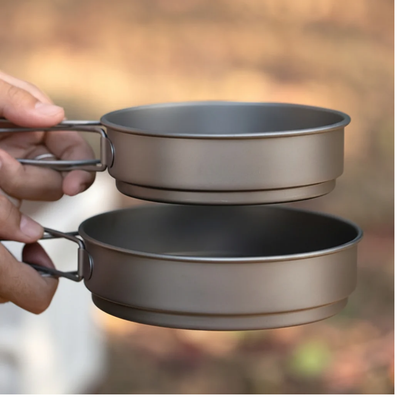 Camping pannenset - RVS Kookpannen set voor kamperen en outdoor koken