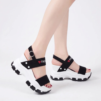 Chunky Sandalen Met Sleehak