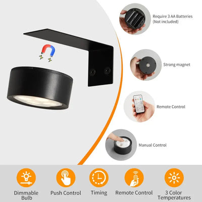 GlowSense – Magnetische Multifunctionele Draadloze Wandlamp (3-pack)