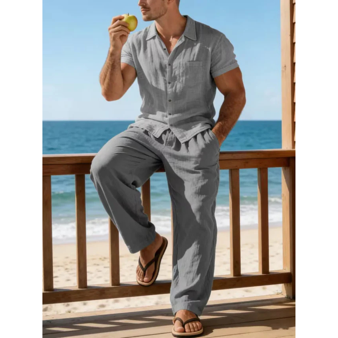 Zomer Set - Luchtige V-Hals Co-ord Set - Solven