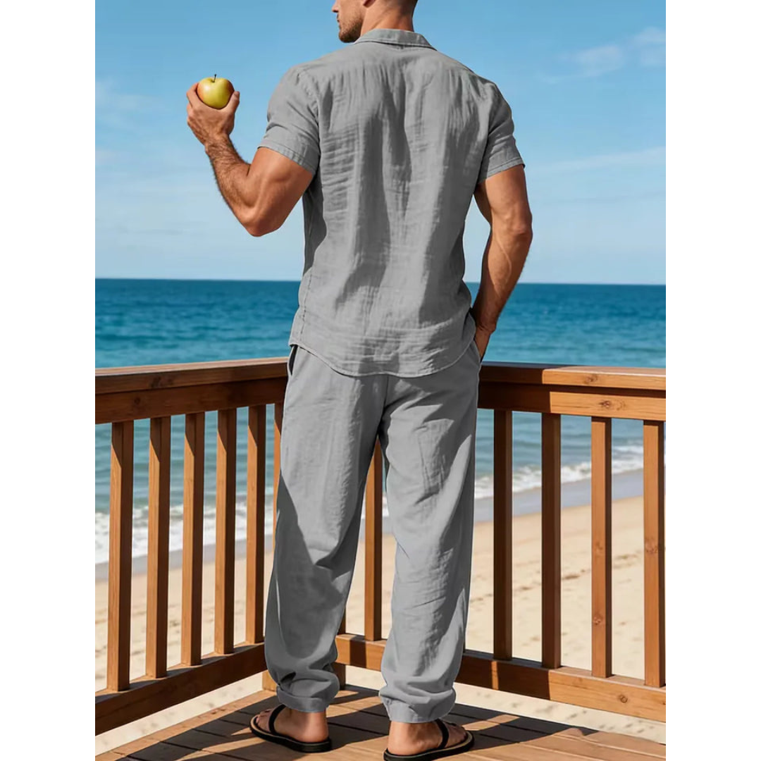 Zomer Set - Luchtige V-Hals Co-ord Set - Solven