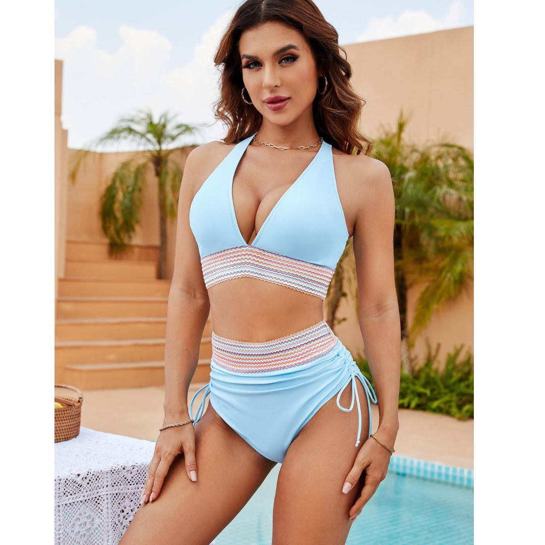 Bikini - Magasított derekú, alakformáló bikini szett - Velessa