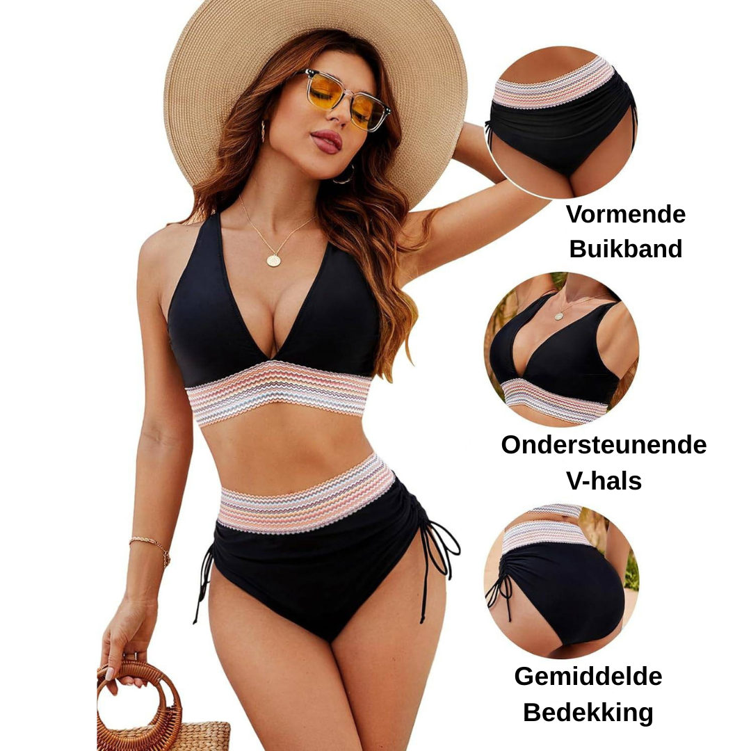 Bikini - Magasított derekú, alakformáló bikini szett - Velessa