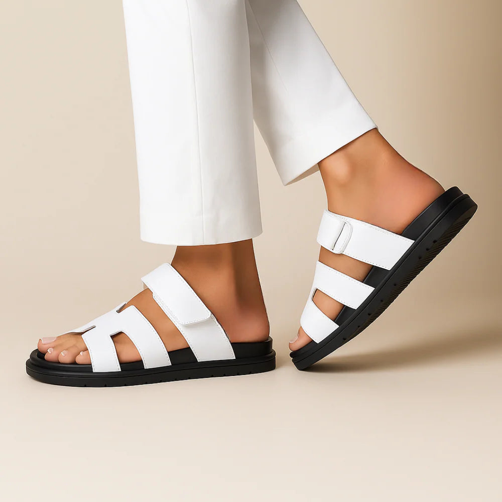 PureStep - Sandales décontractées en cuir avec ajustement réglable