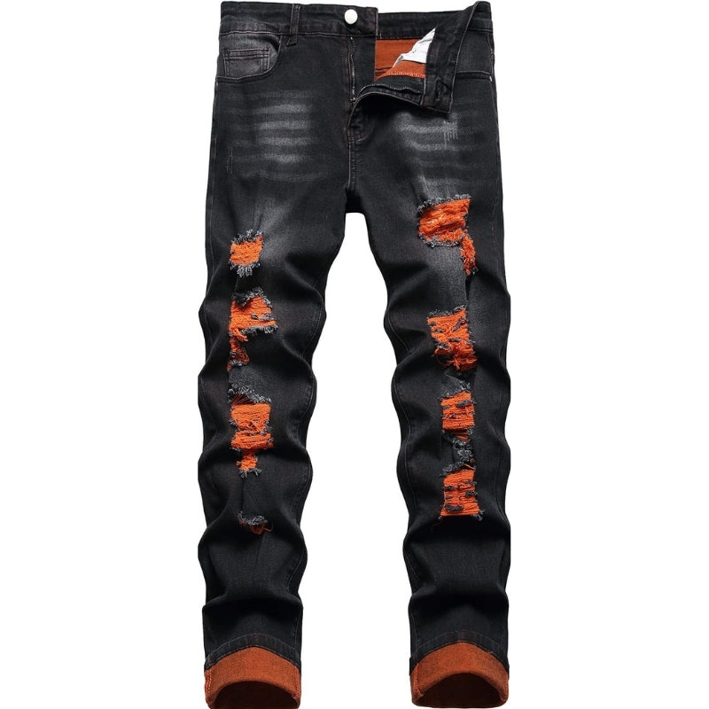 Ripped Slim Fit Jeans - Moderne Gescheurde Heren Jeans - Mick