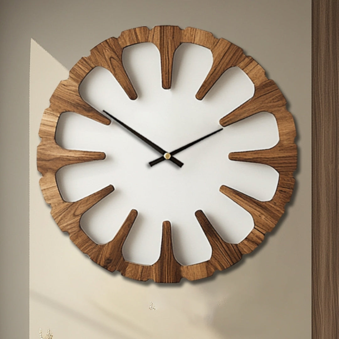 MYHOME® - Artistieke Ronde Houten Wandklok