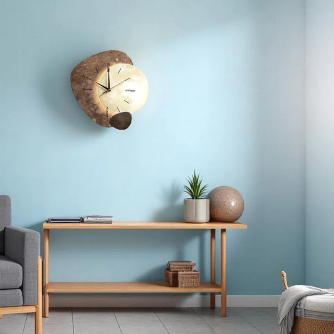 Wandklok - Moderne Maanvormige Designklok - Lunavera