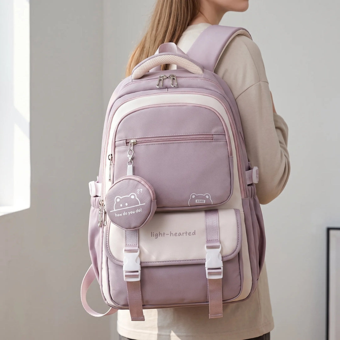 Schooltas Voor Meiden met Ruim Design en Meerdere Vakken
