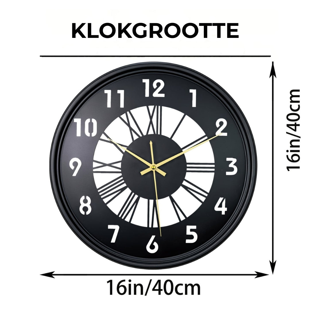 MYHOME® - Stille Ronde Wandklok Van Metaal