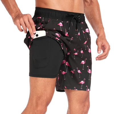 Zwembroek - Tropische Flamingo Print